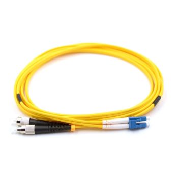 FC-LC Duplex Patch Cord, OS2, 2 mm, Yellow, Conneu 