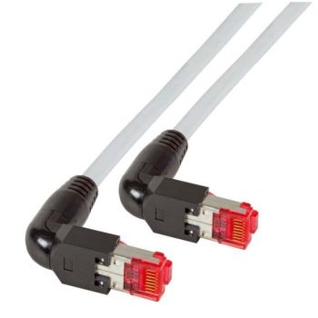 Пач корда категория 6a S/FTP, конектори под ъгъл, сива  - 1