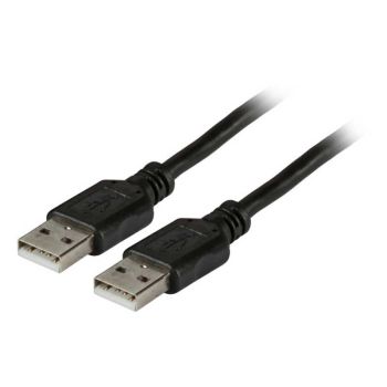 USB 2.0 Свързващ кабел A-A, M-M, черен  - 1