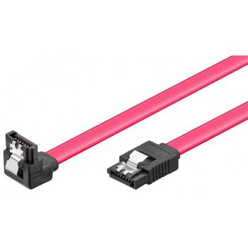 SATA connection cable 6GBs, angled, clips, 0.5m  - 1