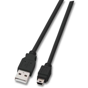 USB 2.0 свързващ кабел, A Plug към  Mini-B Plug, черен  - 1