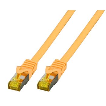 RJ45 Пач корда S/FTP, Cat.6A, LSZH, Cat.7 Raw cable, жълта  - 1