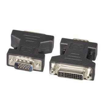 Адаптер DVI-I 24+5 към VGA, M-F, черен  - 1