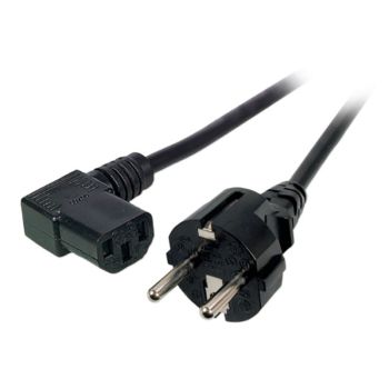 Power cable Schuko CEE7/3 180° - C13 90°, 10A, black  - 1