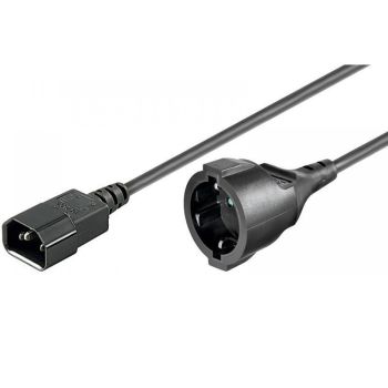 Adapter cable, Schuko F - C14 M, 1.5 m, black Manhattan - 1