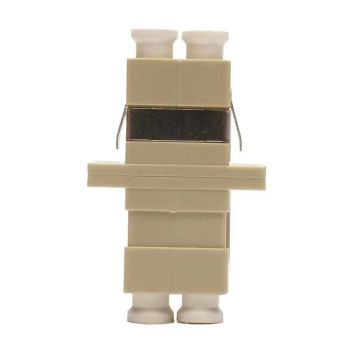 LC Duplex Adapter, Multimode, Beige