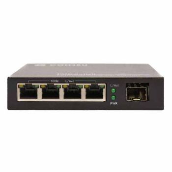 PoE комутатор 4x10/100 Mb + 1 оптичен порт за SFP