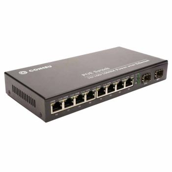 PoE суич 8 гигабитови порта + 2 оптични порта SFP