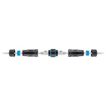 RJ45 адаптер за свързване на пач кабели на открито, кат. 6A, IP68 - 1
