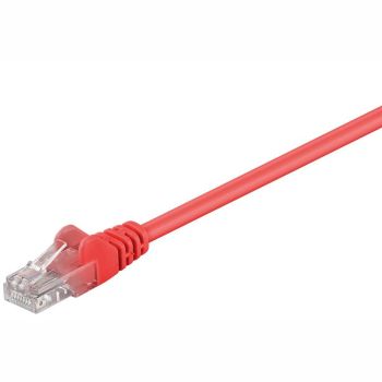 Пач кабел кат. 5e, U/UTP, PVC, CCA, червен, различни дължини