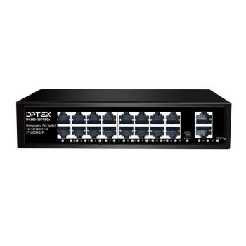 PoE суич 16*10/100M PoE + 2*1000M RJ45, 200W