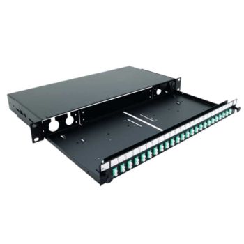 AFLHS Sliding Panel 1RU 24 Port + LC SM 24F Adap
