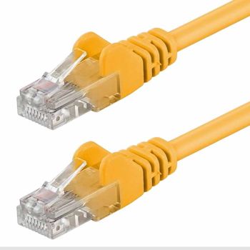 Patch cable U/UTP, Cat. 5e, PVC, yellow, 100% Copper