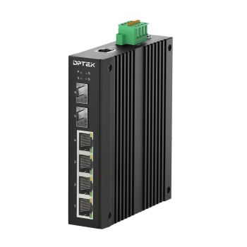 4x10/100/1000Base-T + 2x1000Base-X SFP Layer 2 Lite Managed Industrial Switch, DPTEC