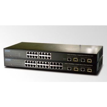 Суич 16 порта 10/100Mbps + 2 Gigabit TP SFP оптични порта Combo Уеб смарт Planet - Тайван - 1