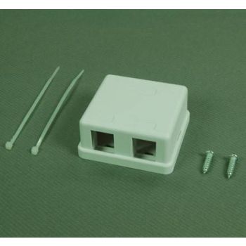 Кутийка за повърхностен монтаж за 2хRJ45 жак Linkbasic - 1