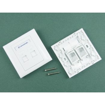 Лицев панел за розетка 2xRJ 45, DIN стандарт Linkbasic - 1