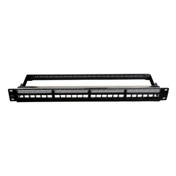 Empty patch panel for 24 keystone jacks, 1U, Conneu