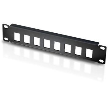 10“ 8-port empty patch panel, 1U, black, Techly