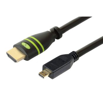 1.4 HDMI кабел тип A към Micro-D с мъжки конектори, черен, Techly