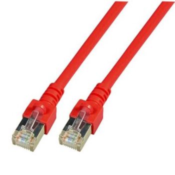 Екранирана пач корда SF/UTP, кат. 5e, PVC, CCA, червена  - 1