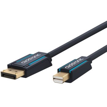 Mini DisplayPort to DisplayPort Cable M/M, Black, Clicktronic