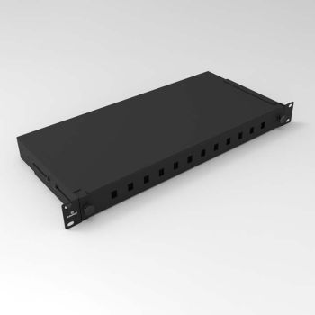 Оптичен панел за 12 SC симплексни адаптера, изтеглящ се 1U, 19"