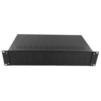 19 inch Media Converter Chassis, 14 Slots Double Power Supply, 2U, DPTEC