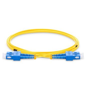 SC-SC дуплексен пач кабел Optronics, 9/125, жълт