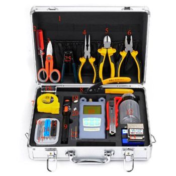 FTTH Tool Set, 25 Items, Metal Case, Conneu