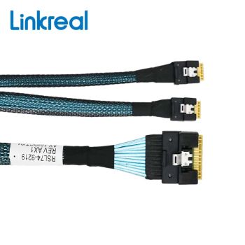 Slim SAS SFF-8654 8i to 2xSFF-8654 4i Cable, LR-Link