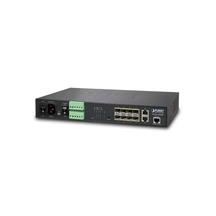 Switch 8 port Gigabit SFP modules + 2 ports RJ45 10-100-1000 Mb/s Switch 8 port Gigabit SFP modules + 2 ports RJ45 10-100-1000 Mb/s