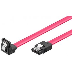 SATA connection cable 6GBs, angled, clips, 0.5m  - 1