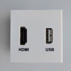 Media Socket 45x45 mm HDMI + USB2.0 F/F, Conneu