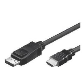 DisplayPort кабел DP20 plug - HDMI19 plug - 2 метра