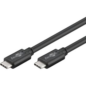 USB-C to USB-C cable, USB 3.2, 2 m, black, Goobay 