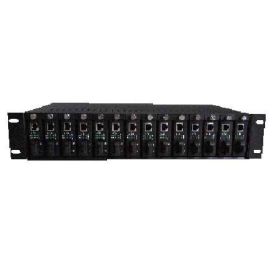 Шаси за медиа конвертори, двойно захранване 220v 19“ 2U, максимум 14 конвертора Conneu - 1