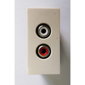 Лицев панел 22.5х45 мм с 2 аудио изхода RCA CONNBOX - 1